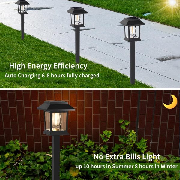 Solar Lights Outdoor,12 Pack Waterproof Solar Garden Lights, Auto On/Off Solar Pathway Lights for Your Garden, Landscape, Path, Yard, Patio, Driveway,Walkway Decor - Image 4