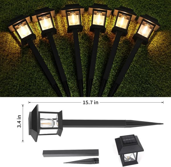 Solar Lights Outdoor,12 Pack Waterproof Solar Garden Lights, Auto On/Off Solar Pathway Lights for Your Garden, Landscape, Path, Yard, Patio, Driveway,Walkway Decor - Image 11