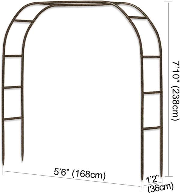 Metal Pergola Arbor,7.5 Feet Wide x 6.4 Feet High or 4.6 Feet Wide x7.9 Feet High,Assemble Freely 2 Sizes,for Various Climbing Plant Wedding Garden Arch Bridal Party Decoration Wide Arbor - Image 14