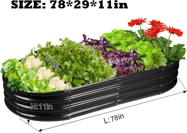 Raised Garden Bed Galvanized Planter Box Outdoor, 5ft Oval Large Rot-Resistant Metal Garden Bed Planter for Vegetables Flower Herb (Silver) - Image 16