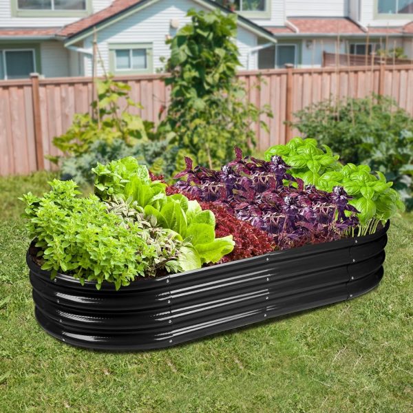 Raised Garden Bed Galvanized Planter Box Outdoor, 5ft Oval Large Rot-Resistant Metal Garden Bed Planter for Vegetables Flower Herb (Silver) - Image 19