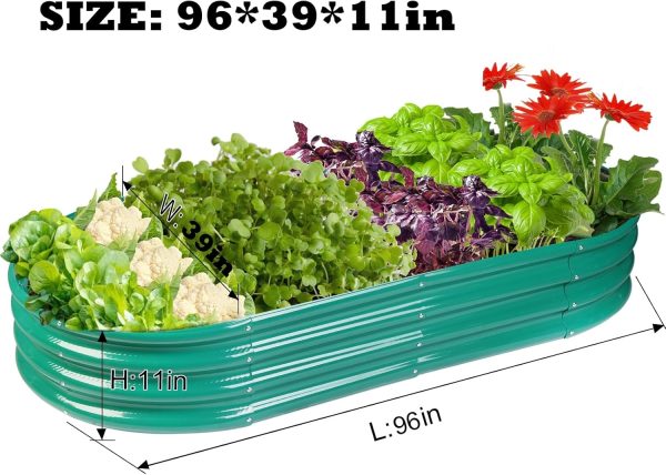 Raised Garden Bed Galvanized Planter Box Outdoor, 5ft Oval Large Rot-Resistant Metal Garden Bed Planter for Vegetables Flower Herb (Silver) - Image 31