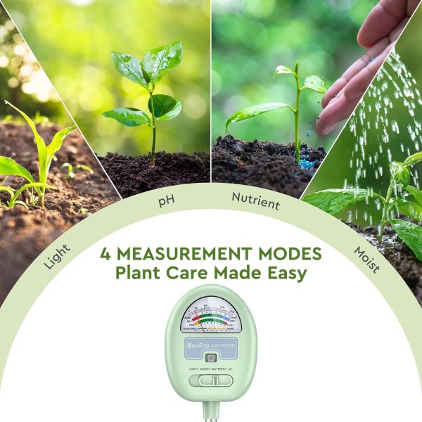 Soil Moisture Meter, 4-in-1 Moisture Meter for Plants, Tester for Moist, Light,Nutrients, pH, Soil Test Kit, Great for Garden, Lawn, Farm, Indoor & Outdoor Use, No Battery Required - Image 5