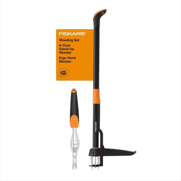 Fiskars 4-Claw Stand Up Weed Puller Tool, Gardening Hand Weeding Tool with 39" Long Ergonomic Handle with Easy-Eject Mechanism - Image 8