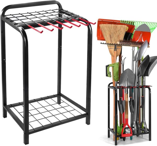 Trieez Heavy Duty Garden Tool Storage, Garden Tool Organizer - Sturdy Garden Yard Tool Rack for Garage Organization and Storage, Shed, Yard Tool Holder, Garage Tool Organizer Rack