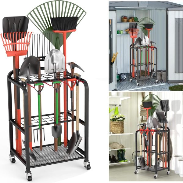 Trieez Heavy Duty Garden Tool Storage, Garden Tool Organizer - Sturdy Garden Yard Tool Rack for Garage Organization and Storage, Shed, Yard Tool Holder, Garage Tool Organizer Rack - Image 8