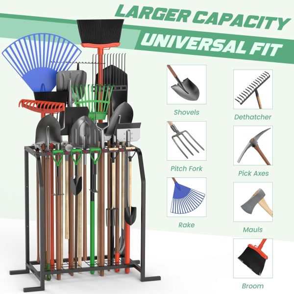 Trieez Heavy Duty Garden Tool Storage, Garden Tool Organizer - Sturdy Garden Yard Tool Rack for Garage Organization and Storage, Shed, Yard Tool Holder, Garage Tool Organizer Rack - Image 19