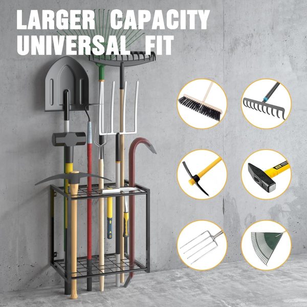 Trieez Heavy Duty Garden Tool Storage, Garden Tool Organizer - Sturdy Garden Yard Tool Rack for Garage Organization and Storage, Shed, Yard Tool Holder, Garage Tool Organizer Rack - Image 26