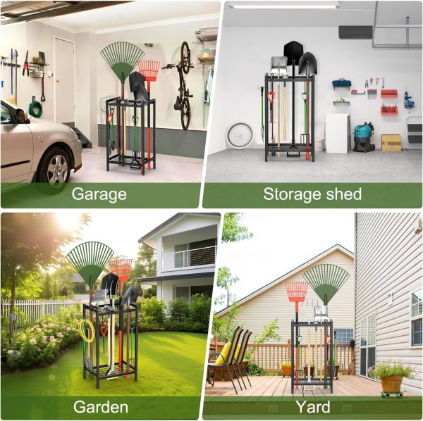 Trieez Heavy Duty Garden Tool Storage, Garden Tool Organizer - Sturdy Garden Yard Tool Rack for Garage Organization and Storage, Shed, Yard Tool Holder, Garage Tool Organizer Rack - Image 36