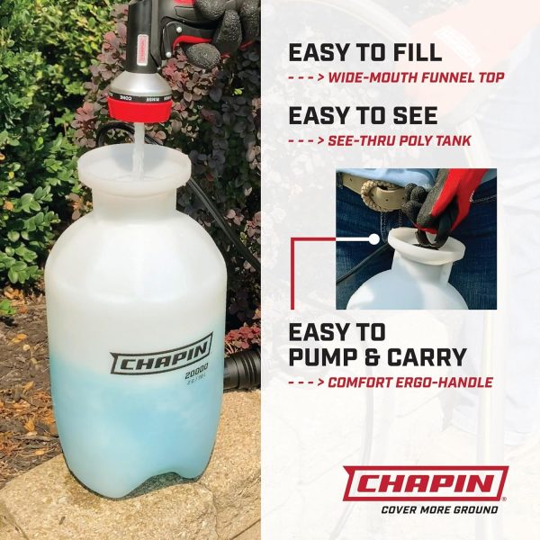 Chapin 20002 Made in USA 2 -Gallon Lawn and Garden Pump Pressured Sprayer, for Spraying Plants, Garden Watering, Lawns, Weeds and Pests, Translucent White - Image 6