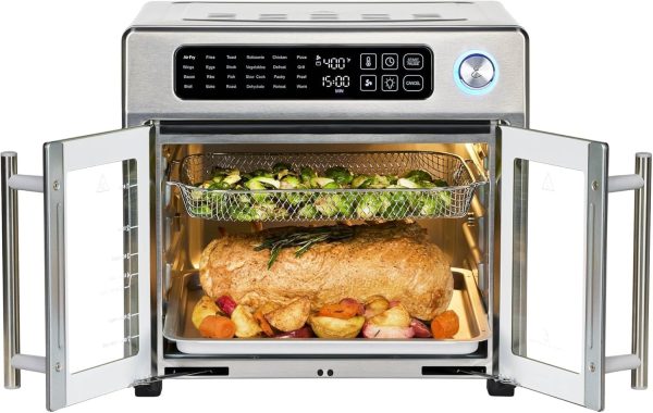 Emeril Lagasse Extra Large French Door Air Fryer Toaster Oven Combo, 25 Cooking Functions and Digital Controls, 7 Accessories Included, Stainless Steel Finish, 26QT Capacity - Image 9