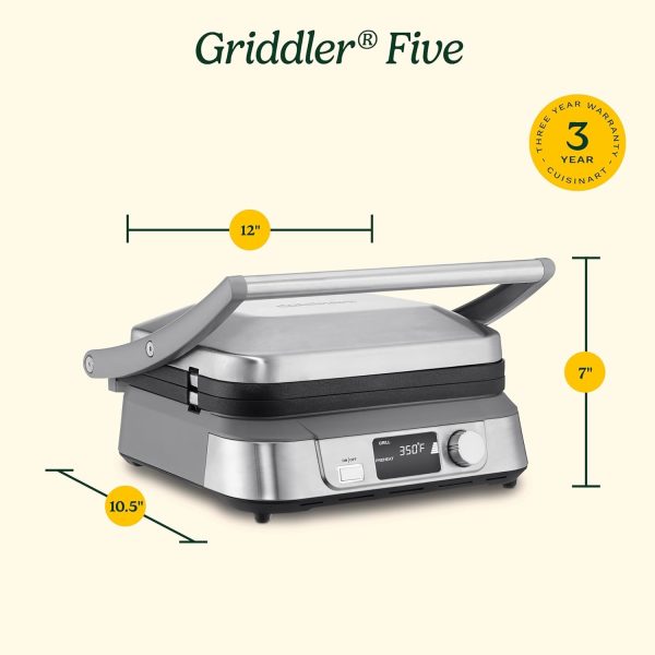 Cuisinart Panini Press, Stainless Steel Griddler, Sandwich Maker & More, 5-IN-1, GR-4NP1 - Image 48