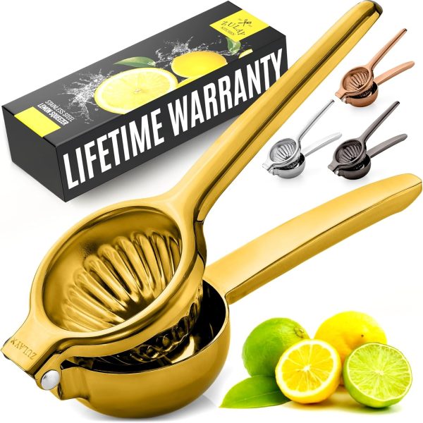 Zulay Kitchen Lemon Squeezer Stainless Steel - Premium Quality, Heavy Duty Solid Metal Squeezer Bowl - Large Manual Citrus Press Juicer and Lime Squeezer Stainless Steel - Image 22