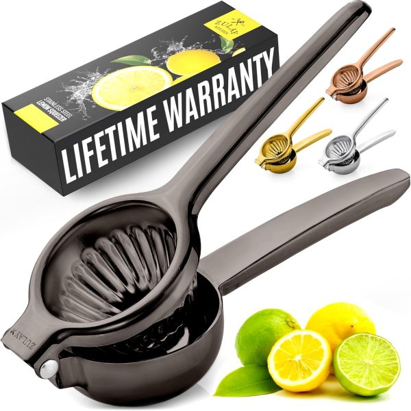 Zulay Kitchen Lemon Squeezer Stainless Steel - Premium Quality, Heavy Duty Solid Metal Squeezer Bowl - Large Manual Citrus Press Juicer and Lime Squeezer Stainless Steel - Image 27