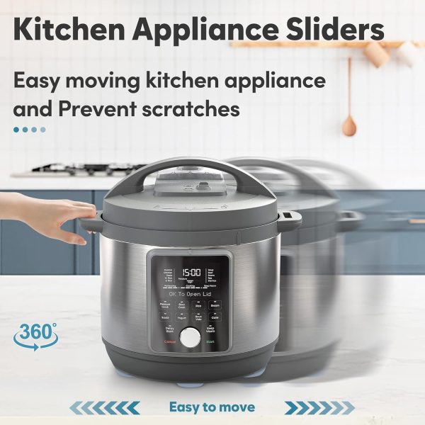 Appliance Sliders for Kitchen Appliances 24 PCS Self-Adhesive Small Kitchen Appliance Slider Kitchen Hacks Easy to MovIing & Space Saving Kitchen Must Have Gadgets Mixer Accessories for countertop - Image 3