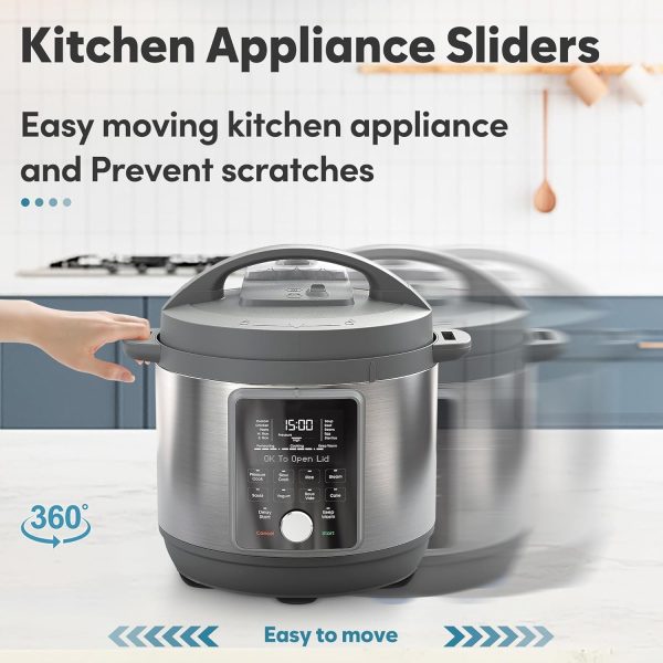 Appliance Sliders for Kitchen Appliances 24 PCS Self-Adhesive Small Kitchen Appliance Slider Kitchen Hacks Easy to MovIing & Space Saving Kitchen Must Have Gadgets Mixer Accessories for countertop - Image 11