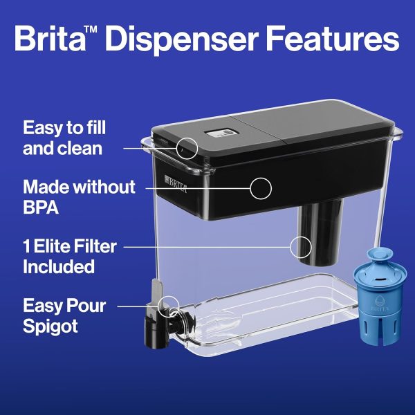 Brita UltraMax Large Water Dispenser with Elite Filter, BPA-Free, Replaces 1,800 Plastic Water Bottles a Year, Lasts Six Months or 120 Gallons, Includes 1 Filter, Kitchen Accessories, Large - 27-Cup - Image 9