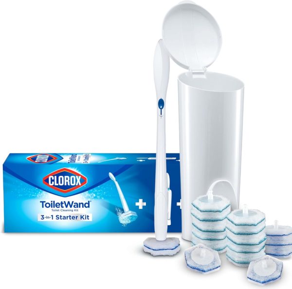 Clorox ToiletWand Toilet Cleaning System, ToiletWand, Storage Caddy & 16 Refills (Pack May Vary)