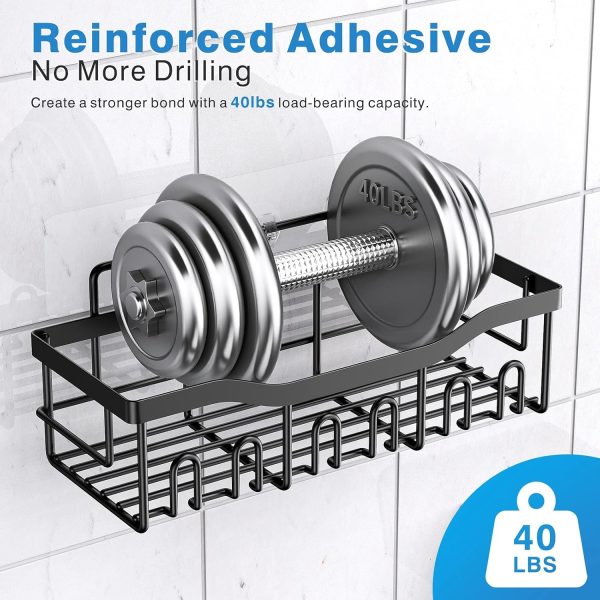 Adhesive Shower Caddy, 5 Pack Rustproof Stainless Steel Bath Organizers With Large Capacity, No Drilling Shelves for Bathroom Storage & Home Decor - Image 31