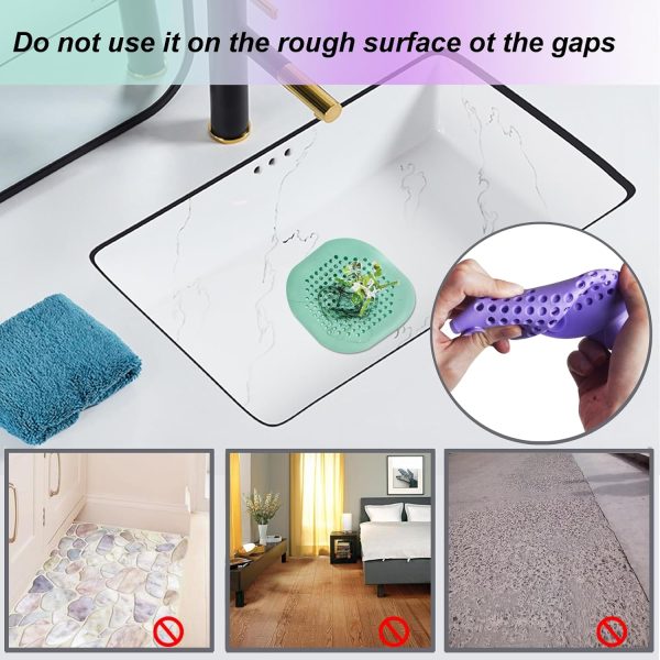 Hair Drain Catcher,Square Drain Cover for Shower Silicone Hair Stopper with Suction Cup,Easy to Install Suit for Bathroom,Bathtub,Kitchen 2 Pack (Sliver Grey) - Image 23