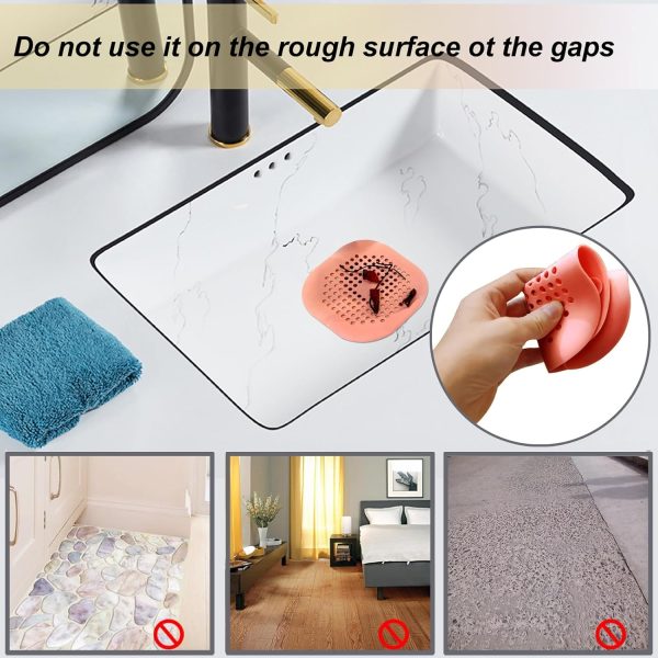 Hair Drain Catcher,Square Drain Cover for Shower Silicone Hair Stopper with Suction Cup,Easy to Install Suit for Bathroom,Bathtub,Kitchen 2 Pack (Sliver Grey) - Image 52