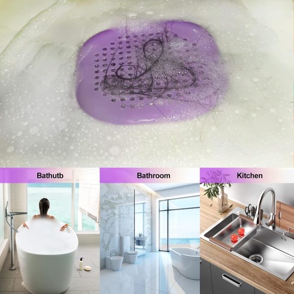 Hair Drain Catcher,Square Drain Cover for Shower Silicone Hair Stopper with Suction Cup,Easy to Install Suit for Bathroom,Bathtub,Kitchen 2 Pack (Sliver Grey) - Image 89