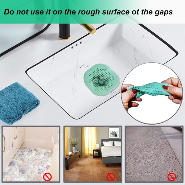 Hair Drain Catcher,Square Drain Cover for Shower Silicone Hair Stopper with Suction Cup,Easy to Install Suit for Bathroom,Bathtub,Kitchen 2 Pack (Sliver Grey) - Image 103