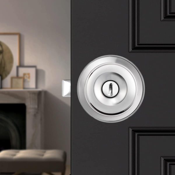 Probrico Privacy Interior Door Knobs Bed and Bath Handles Keyless Sain Nickel Locksets, 6 Pack - Image 34