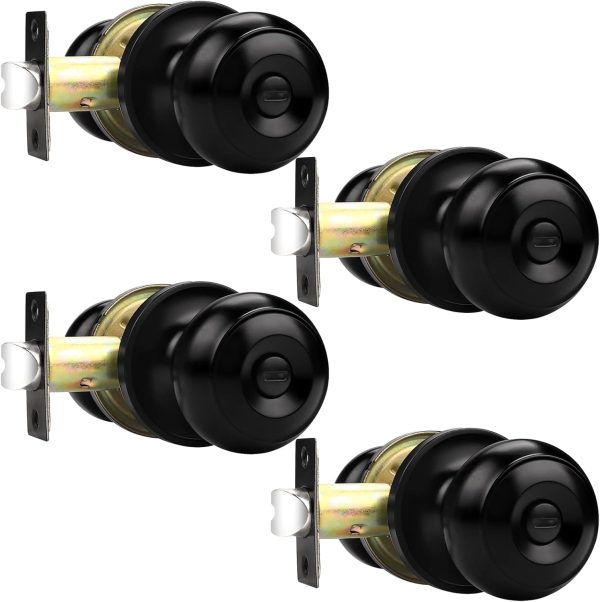 Probrico Privacy Interior Door Knobs Bed and Bath Handles Keyless Sain Nickel Locksets, 6 Pack - Image 70