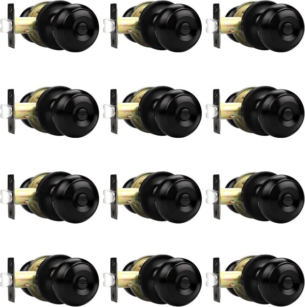 Probrico Privacy Interior Door Knobs Bed and Bath Handles Keyless Sain Nickel Locksets, 6 Pack - Image 71