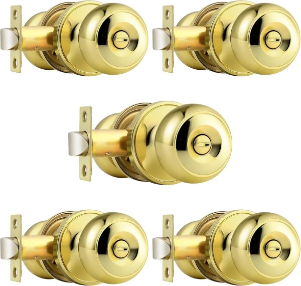 Probrico Privacy Interior Door Knobs Bed and Bath Handles Keyless Sain Nickel Locksets, 6 Pack - Image 88