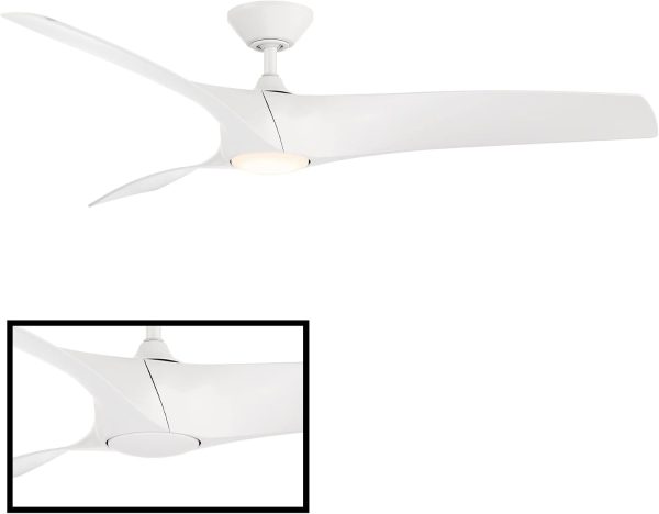 Zephyr Smart Indoor and Outdoor 3-Blade Ceiling Fan 52in Matte White with Adjustable CCT 2700K-3000K-4000K-5000K LED Light Kit and Remote Control works with Alexa, and iOS or Android App - Image 4