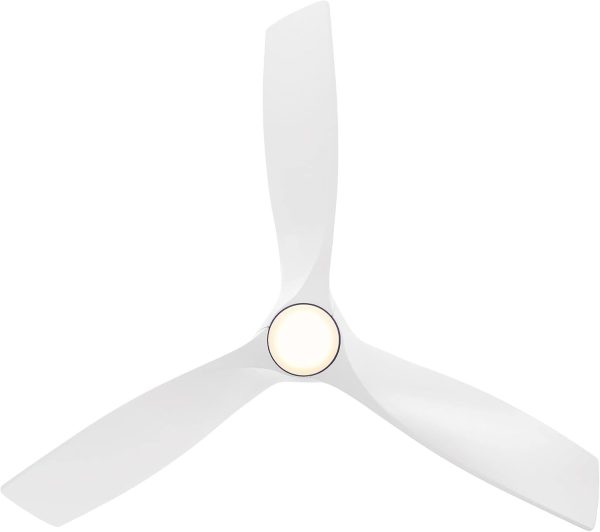 Zephyr Smart Indoor and Outdoor 3-Blade Ceiling Fan 52in Matte White with Adjustable CCT 2700K-3000K-4000K-5000K LED Light Kit and Remote Control works with Alexa, and iOS or Android App - Image 10