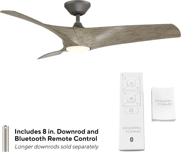 Zephyr Smart Indoor and Outdoor 3-Blade Ceiling Fan 52in Matte White with Adjustable CCT 2700K-3000K-4000K-5000K LED Light Kit and Remote Control works with Alexa, and iOS or Android App - Image 36