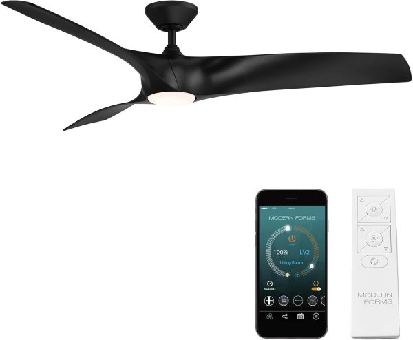 Zephyr Smart Indoor and Outdoor 3-Blade Ceiling Fan 52in Matte White with Adjustable CCT 2700K-3000K-4000K-5000K LED Light Kit and Remote Control works with Alexa, and iOS or Android App - Image 41