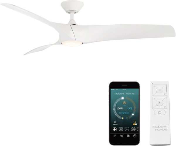 Zephyr Smart Indoor and Outdoor 3-Blade Ceiling Fan 52in Matte White with Adjustable CCT 2700K-3000K-4000K-5000K LED Light Kit and Remote Control works with Alexa, and iOS or Android App - Image 53