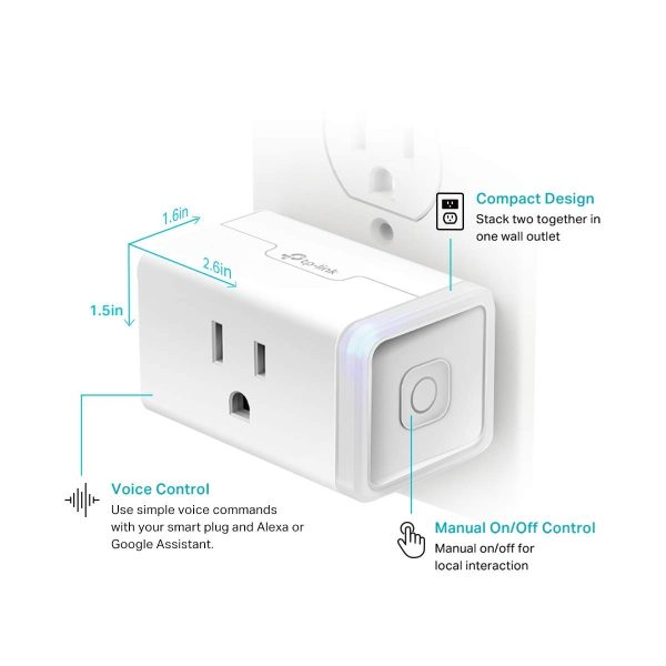 Kasa Smart Plug HS103P4, Smart Home Wi-Fi Outlet Works with Alexa, Echo, Google Home & IFTTT, No Hub Required, Remote Control, 15 Amp, UL Certified, 4-Pack, White - Image 14