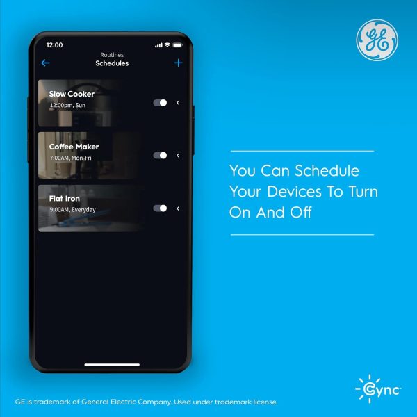 GE CYNC Indoor Smart Plug, Matter Compatible, Bluetooth and Wi-Fi Outlet Socket, Compatible with Alexa and Google Home, Voice Control Outlet (3 Pack) - Image 25