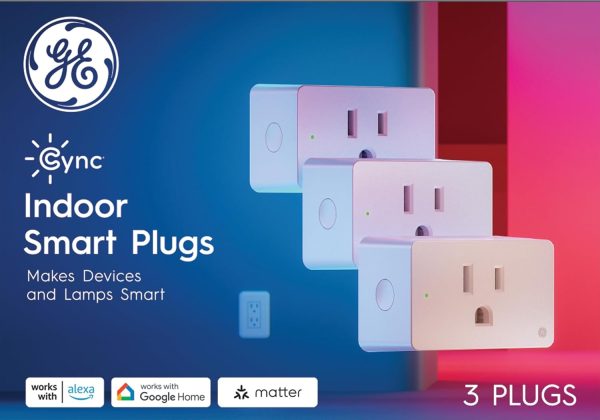 GE CYNC Indoor Smart Plug, Matter Compatible, Bluetooth and Wi-Fi Outlet Socket, Compatible with Alexa and Google Home, Voice Control Outlet (3 Pack) - Image 29