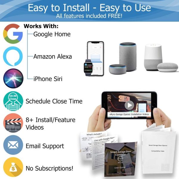 Smart Garage Door Opener - Universal WiFi Remote Controller Compatible with Alexa, Google Home, iPhone, Siri, Android, Door Left Open Alert, Door Security Systems, Updated Model - Image 6