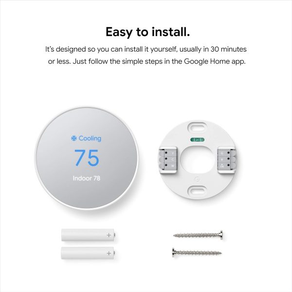 Google Nest Thermostat - Smart Thermostat for Home - Programmable Wifi Thermostat - Snow - Image 9