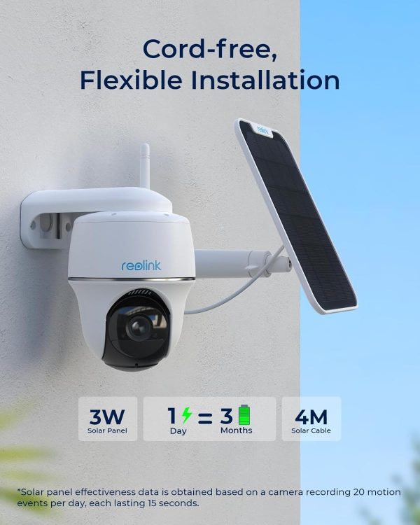 REOLINK Security Camera Wireless Outdoor, Pan Tilt Solar Powered, 5MP 2K+ Color Night Vision, 2.4/5GHz WiFi, Works with Smart Home for Surveillance, Home Hub Compatible, Argus PT + Solar Panel - Image 4