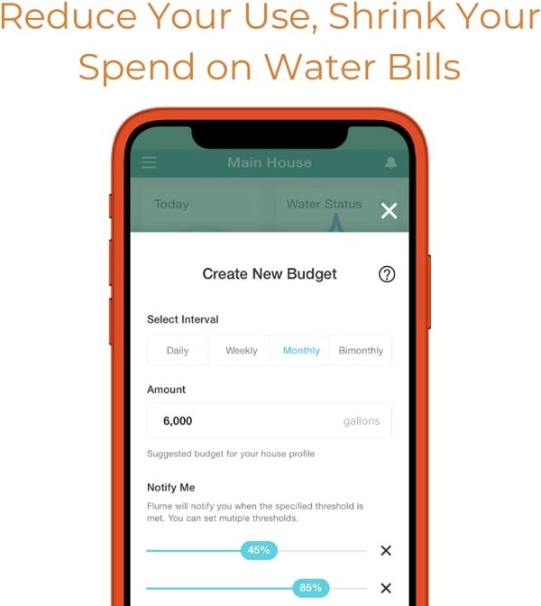 Flume 2 Smart Home Water Monitor & Water Leak Detector: Detect Water Leaks Before They Cause Damage. Monitor Your Water Use to Reduce Waste Installs in Minutes, No Plumbing Required - Image 5