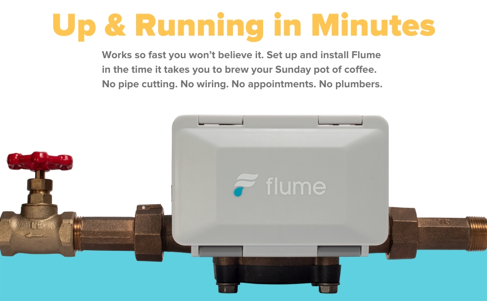 Flume installs in less than 10 minutes by mounting on your current water meter. No plumbers needed.