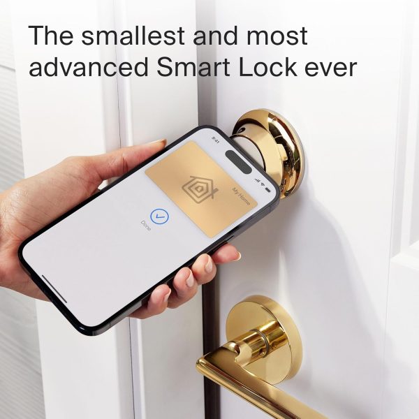 Level Lock+ Smart Lock - World's Smallest Smart Lock plus Apple Home Keys - Level App for iOS & Android - Works with Apple Home (Polished Brass) - Image 3