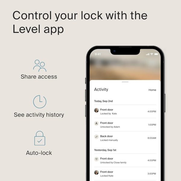 Level Lock+ Smart Lock - World's Smallest Smart Lock plus Apple Home Keys - Level App for iOS & Android - Works with Apple Home (Polished Brass) - Image 7