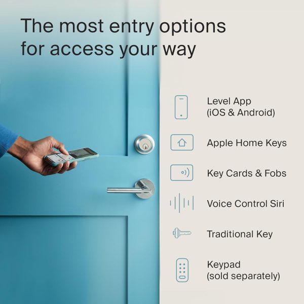 Level Lock+ Smart Lock - World's Smallest Smart Lock plus Apple Home Keys - Level App for iOS & Android - Works with Apple Home (Polished Brass) - Image 17