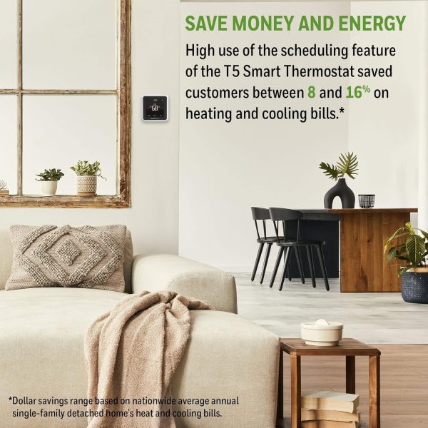 Honeywell Home RTH8800WF2022, T5 WiFi Smart Thermostat, 7 Day-Programmable Touchscreen, Alexa Ready, Geofencing Technology, Energy Star, C-Wire Required - Image 4