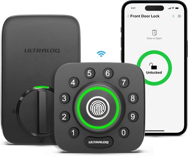 ULTRALOQ U-Bolt Pro Smart Lock, Keyless Entry Door Lock via Bluetooth, Smartphone, Fingerprint ID, Anti-peep Keypad, Auto Unlock, Smart Lock for Front Door, Smart Deadbolt Lock, IP65 Waterproof - Image 9