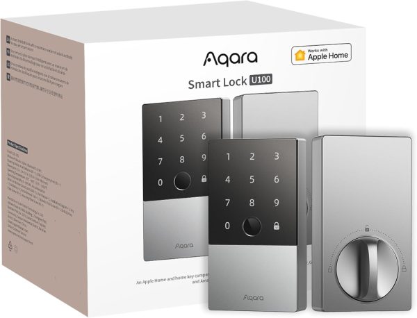 Aqara Smart Lock U100, Fingerprint Keyless Entry Door Lock with Apple Home Key, Touchscreen Keypad, Bluetooth Electronic Deadbolt, IP65 Weatherproof, Supports Apple HomeKit, Alexa, Google, IFTTT, Gray - Image 9